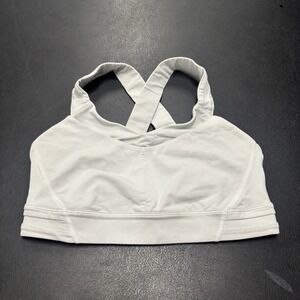Lululemon Athletica Women's Sports Bra White Sz 6 Workout Cross Back Gym Running